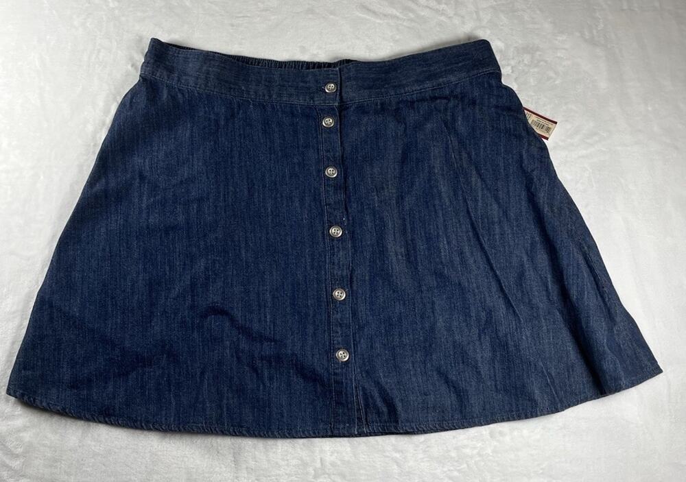 Women's Denim Button Front Skirt Merona Dresses LARGE NWT